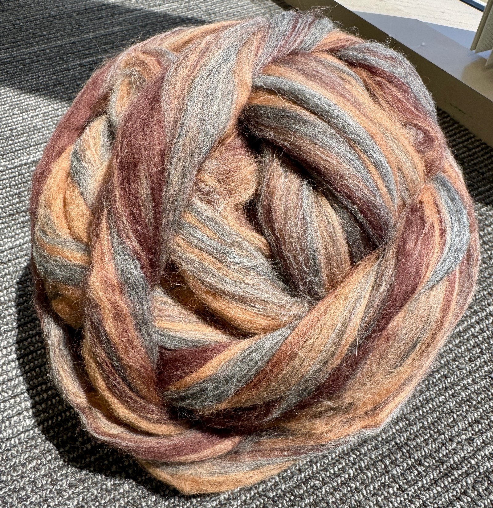 COLOR BLENDS MERINO WOOL ROVING FIBERS A11 MOCHA